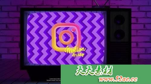 PR模板 火箭制动电视标志LOGO展示视频模板 Retro TV Logo-天天素材网