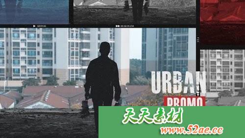 PR模板 城市都市分屏特点开场片头模板 Dynamic Urban Opener-天天素材网