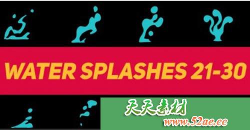 PR模板下载 液体MG动画元素水溅Liquid Elements Water Splashes