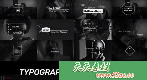 PR模板下载 文字字幕条视频模板排版下三分之一-天天素材网