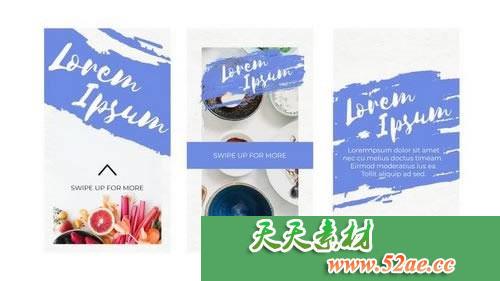 PR模板下载  多图Instagram故事和墨水行情视频模板-天天素材网