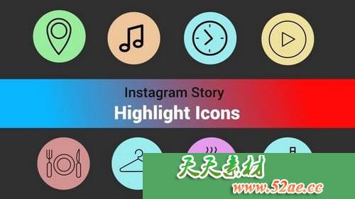 PR图标设计素材库 Instagram Toolkit- Highlight Story Icons-天天素材网