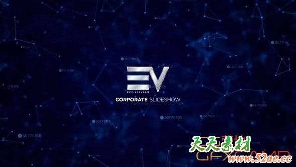 AE模板-点线背景科技感商务幻灯片开场 Corporate Slide-天天素材网