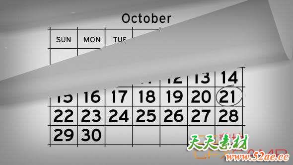 AE模板-日历时间线图片展示片头 Calendar Timeline Promo-天天素材网