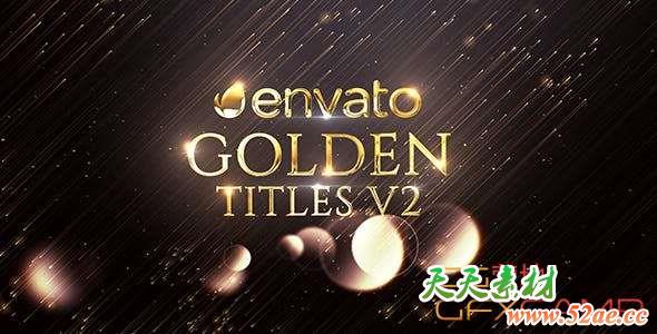 AE模板-金色线条文字背景颁奖宣传片头 Golden Titles-天天素材网