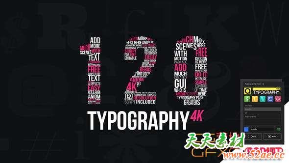 AE模板-120组运动文字排版标题动画 Kinetic Typography 4K Package-天天素材网