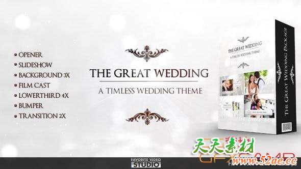 AE模板-婚礼照片相册包装展示 The Great Wedding Pack-天天素材网