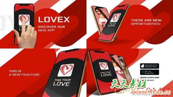 AE模板-iPhone XS手机APP动画大气优雅片头 App Promo Xs-天天素材网