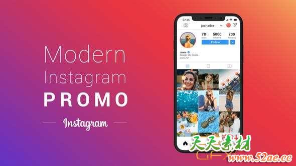 AE模板-手机竖屏INS时尚视频宣传 Modern Instagram Promo-天天素材网