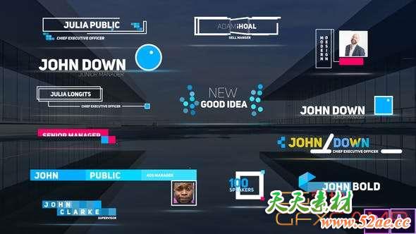 AE模板+PR预设-创意时尚文字标题动画 Colorful Modern Titles-天天素材网