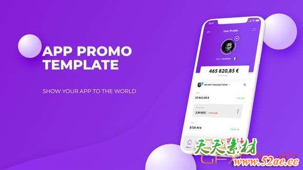 AE模板-时尚活力手机APP动画片头 Color App Promo-天天素材网