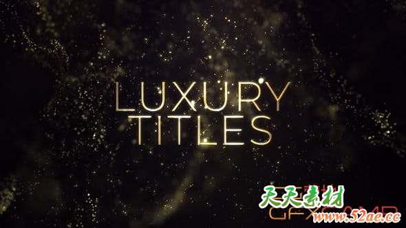 AE模板-金色粒子背景文字宣传片头 Luxury Gold Titles-天天素材网