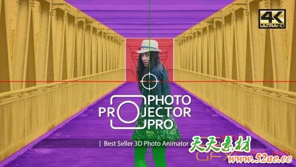 AE模板-图片三维投射空间感动画工具包 Photo Projector Pro – Professional Photo Animator-天天素材网