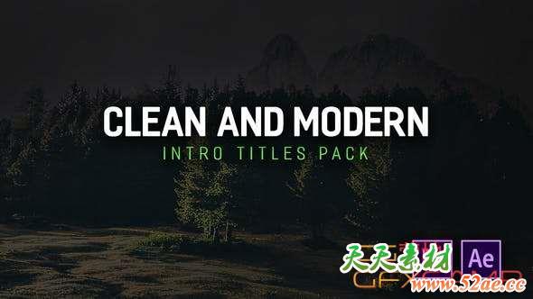 AE模板+PR预设-时尚文字标题动画 Modern Intro Titles Pack for Premiere Pro-天天素材网
