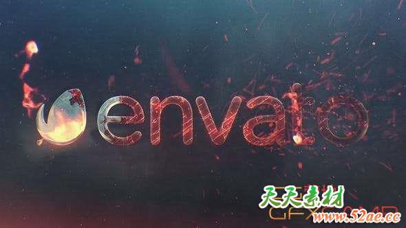 AE模板-火焰燃烧Logo动画 Burn Logo Reveal-天天素材网