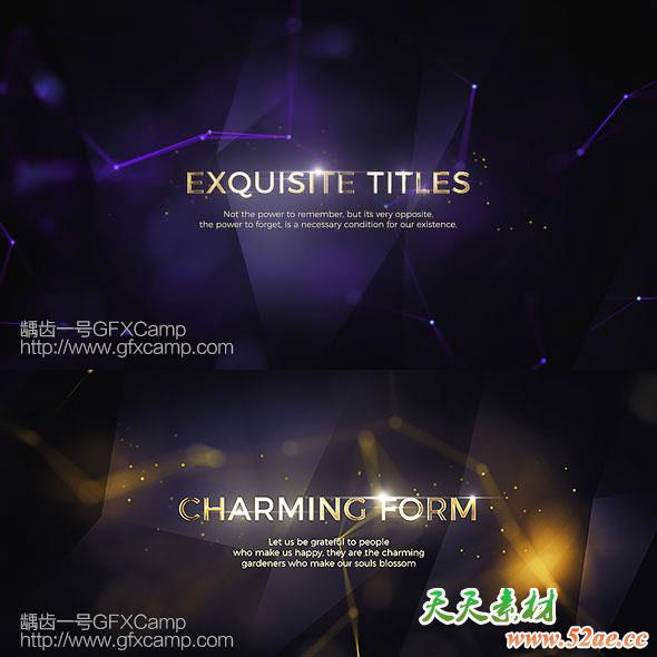 AE模板-点线粒子背景文字标题宣传片头-天天素材网