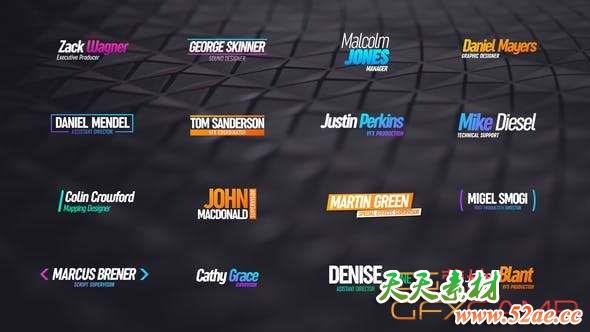 AE模板-时尚人名字幕条文字标题动画 Lower Third Titles-天天素材网