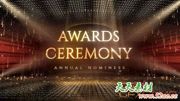 AE模板-金色粒子颁奖典礼包装片头 Awards Ceremony 2-天天素材网