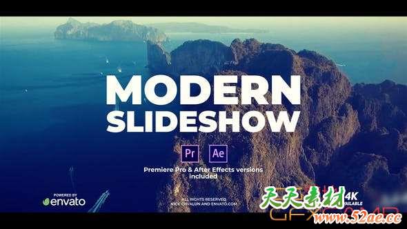 AE模板+PR预设-旅游视频包装片头 Slideshow-天天素材网