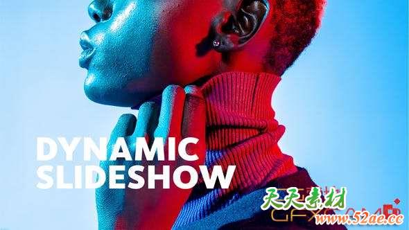AE模板+PR预设-动感切割时尚幻灯片开场 Dynamic Slideshow-天天素材网
