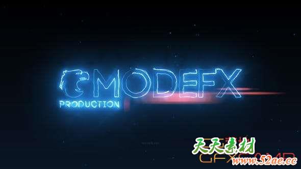 AE模板-能量描边Logo动画 Energetic Logo Reveal-天天素材网