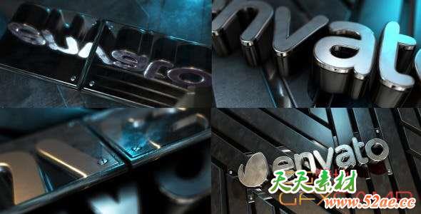 AE模板-三维镜面反射Logo动画 Mysterious Mirror Logo-天天素材网