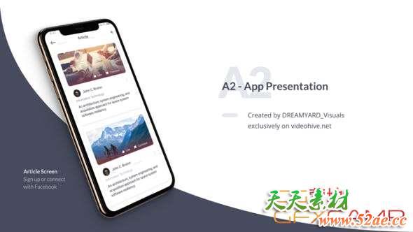 AE模板-iPhoneX商务手机APP宣传动画片头 A2 – App Promo-天天素材网