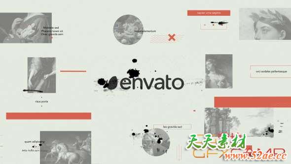 AE模板-复古回忆图片介绍片头 Fancy Presentation-天天素材网