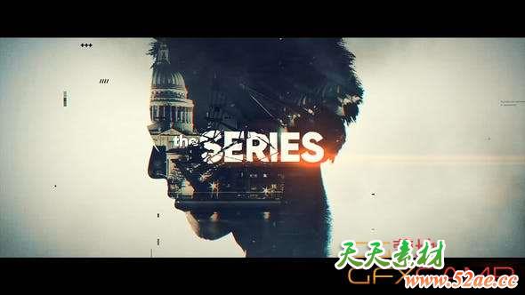 AE模板-多重曝光悬疑文字宣传片头 Series Titles-天天素材网