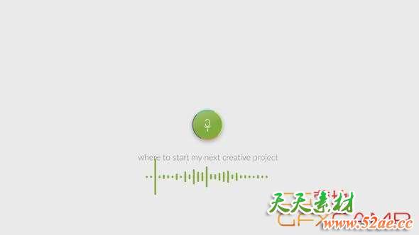 AE模板-声音感应波形Logo动画 Voice Search Logo-天天素材网