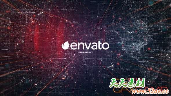 AE模板-科技感冲击Logo动画 Fast Logo-天天素材网