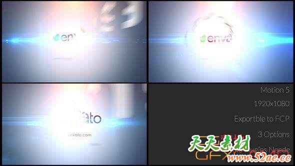 Apple Motion模板-简洁扫光Logo动画 Simple Quick Logo-天天素材网