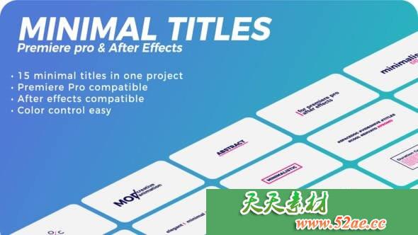PR模板下载 最小文字标题视频模板下载  Minimal titles-天天素材网