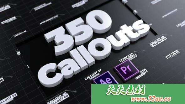 PR模板 文字信息标题呼出 视频片头模板下载 CallOuts-天天素材网