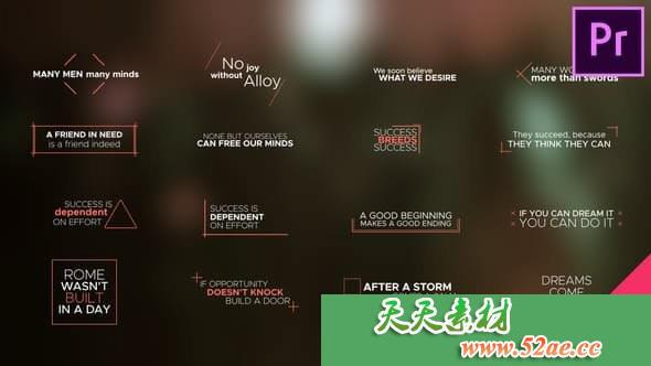 PR模板下载 最小标题 Minimal titles and Lower Thirds-天天素材网