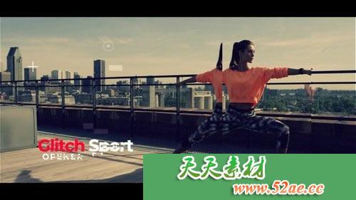 PR模板 失真特效体育开场视频模板下载Glitch Sport Opener-天天素材网