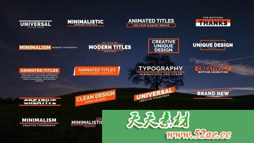 20组创意文字标题 栏目包装字幕条视频片头模板 20 Creative Titl-天天素材网