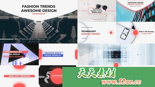 PR模板 文本模板电子相册视频片头模板Typography Slides V1-天天素材网