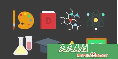 PR模板 教育图标包素材库 - Premiere Pro模板-天天素材网