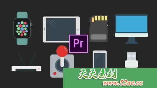 PR模板 技术图标包 视频素材库 Technology Icons Pack-天天素材网