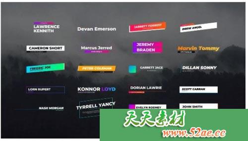 20组创意十足栏目包装文字字幕条模板20 Creative Lower Thirds-天天素材网