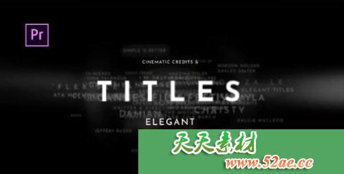 PR模板 优雅高端影视级视频片头模板下载titles Elegant Cinem-天天素材网
