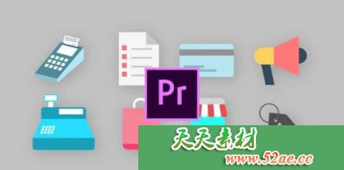 PR模板 购物动画图标 Shopping Animated Icons  - Premiere Pro-天天素材网