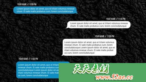 PR模板 短信对话框视频模板 Text Messages-天天素材网