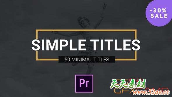 PR预设-50组简洁文字标题动画 Simple Titles Lower Thirds-天天素材网