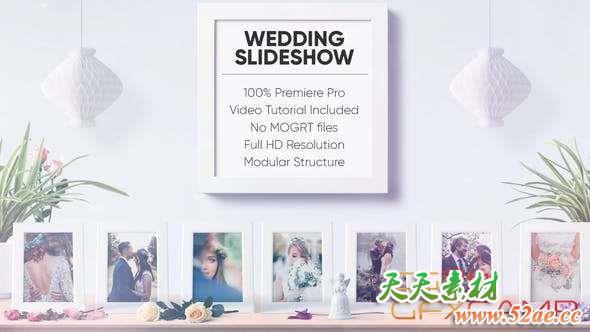 PR模板-实拍桌面相册照片婚礼开场 Wedding Slideshow-天天素材网