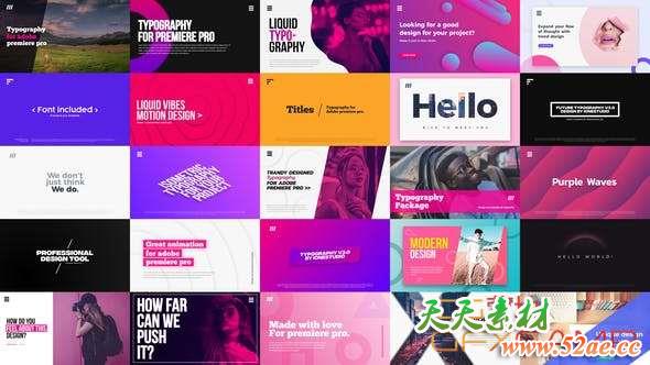 PR预设-时尚标题文字排版 Motion Slides Essential Graphics-天天素材网