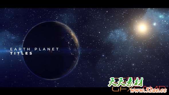 PR模板-地球文字标题片头 Earth Planet Titles-天天素材网