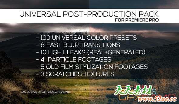 PR预设-视频后期调色转场预设包 Universal Post-Production Pack-天天素材网