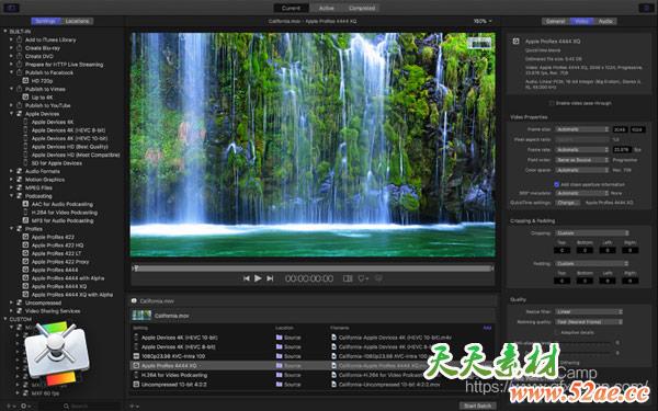 Apple Compressor v4.4.4 中文版/英文版/多语言破解版-天天素材网